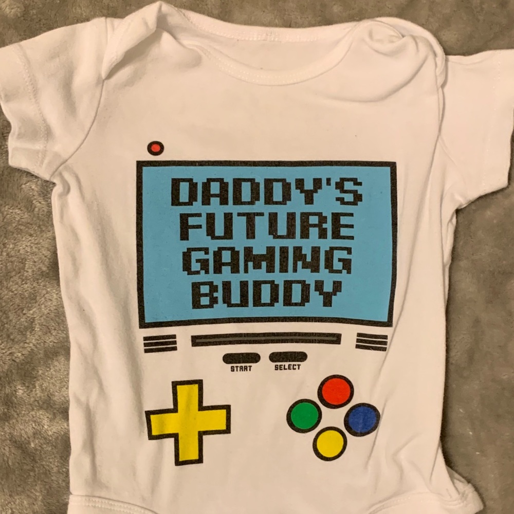 “Daddy’s Future Gaming Buddy” onesie 6M
